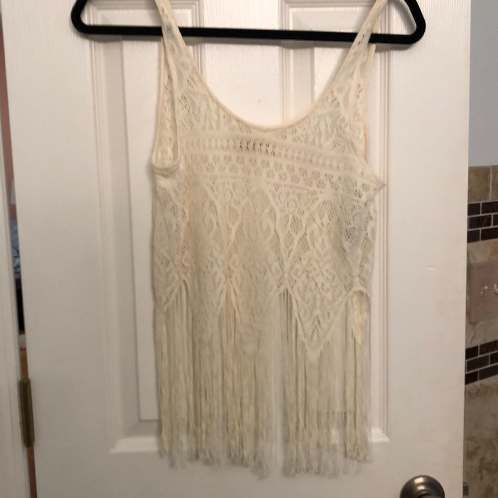 Fringed lace shirt from Hollister